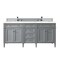 James Martin Vanities Brittany 72in Double Vanity, Urban Gray w/ 3 CM Eternal Marfil Quartz Top 650-V72-UGR-3EMR - alternate 1